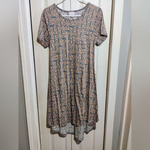 LuLaRoe Brown Tan Casual High Low Sundress - Picture 1 of 8